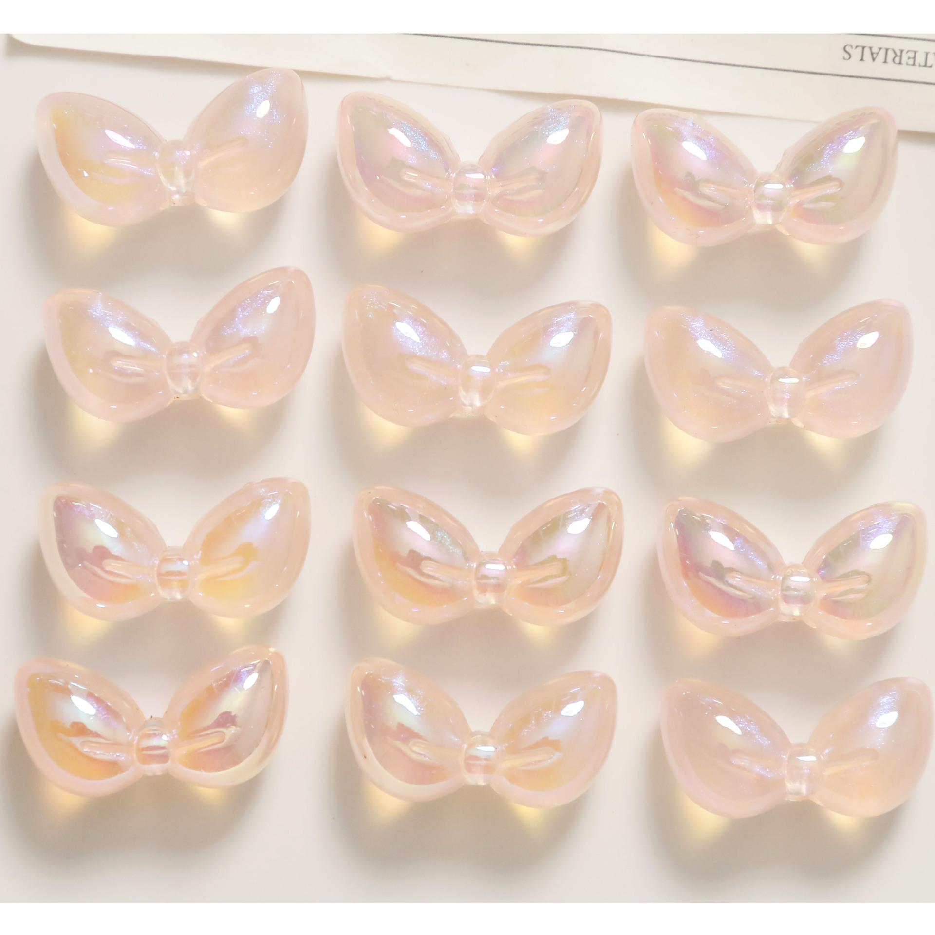 小红书人鱼姬立体珠光闪粉蝴蝶穿孔配件diy挂饰手机挂链材料批发