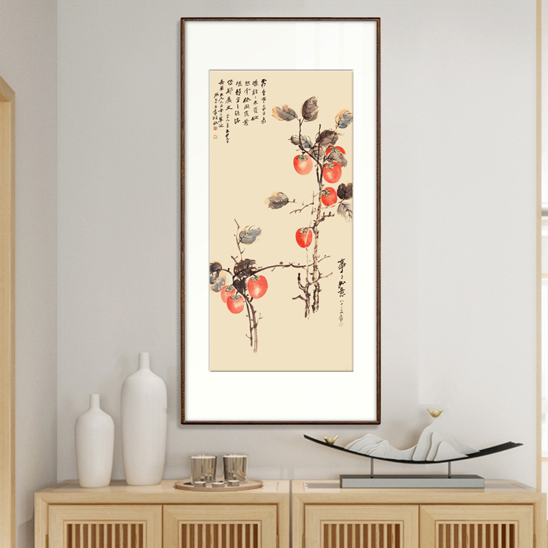 张大千名画事事如意十字绣2021新款线绣客厅竖版玄关走廊自己手绣