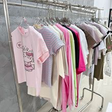 【少量特卖】深圳南油小众设计t恤女2024春季正肩纯棉短袖上衣