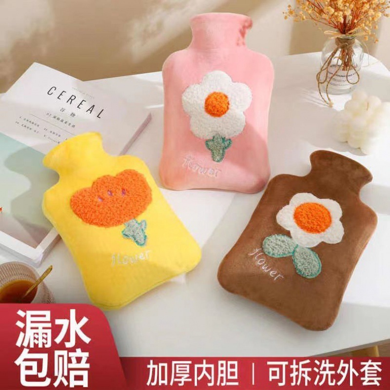 hot water bag water injection hand warmer baby warm handbag warm waist belly warm water female plush thickened explosion-proof toddler