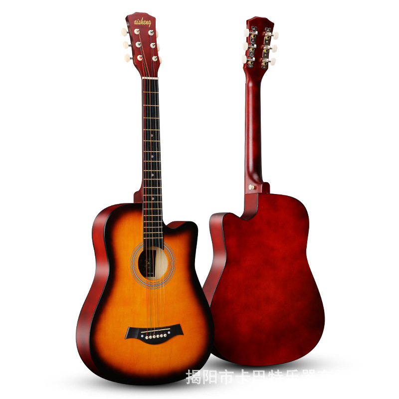 Guitar Wholesale 38-Inch Large Number of Spot Goods 41-Inch Wholesale Folk Acoustic Wooden Guitar Beginner Practice Piano Popular Jita Ji