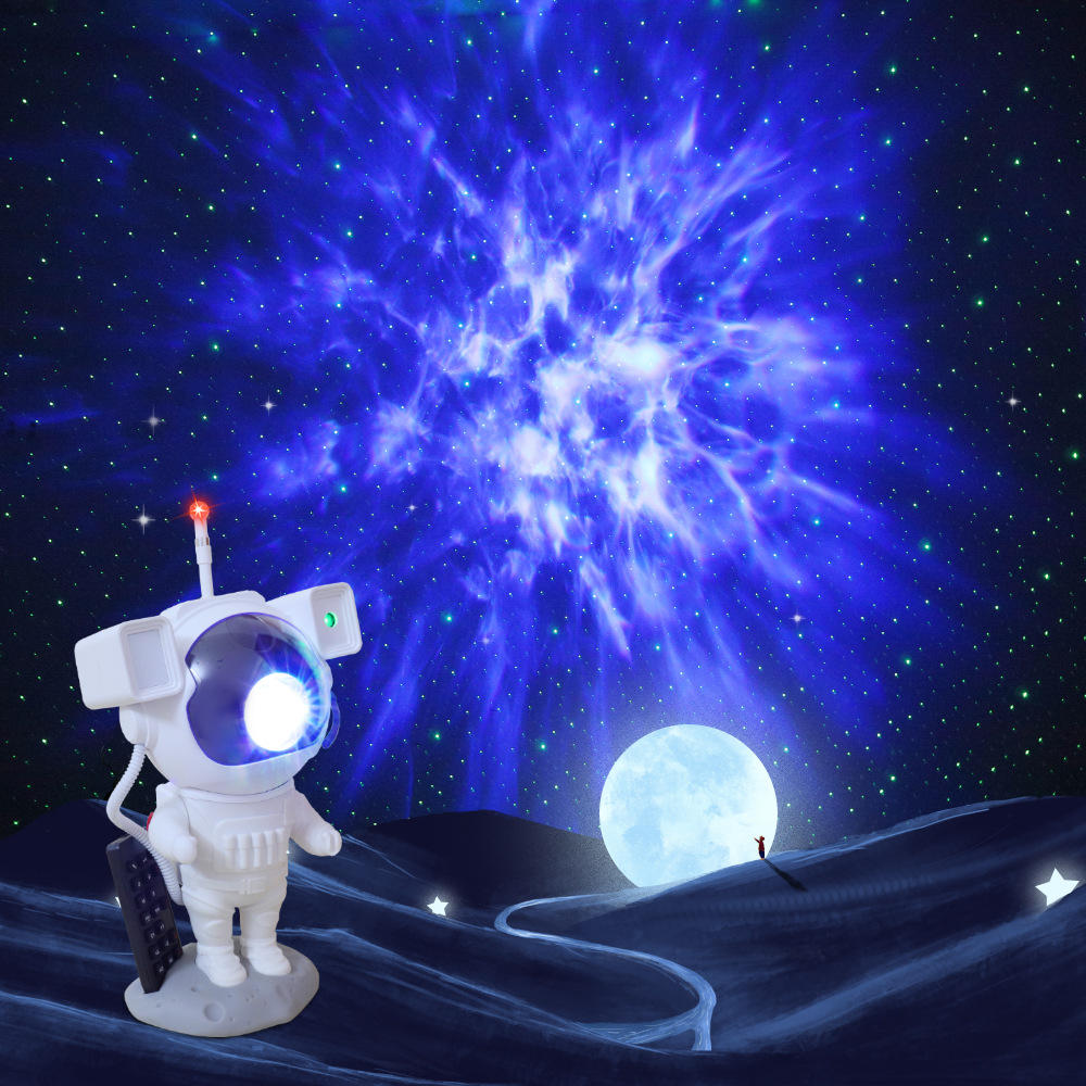 太空人宇航员星空投影灯 usb夜灯月球灯激光满天星氛围灯工艺摆件