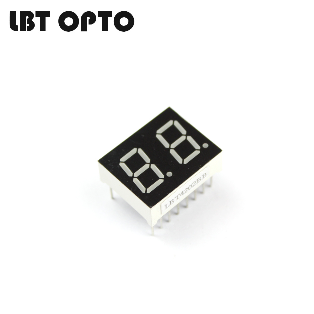 5英寸lbt5202ar红光led数码管25x19x8.0mm七段黄橙蓝绿白