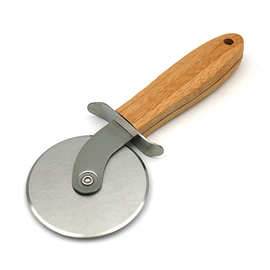 家用木柄披萨刀滚轮刀介饼刀薄饼刀单轮滚刀 蛋糕烘焙车轮子工具