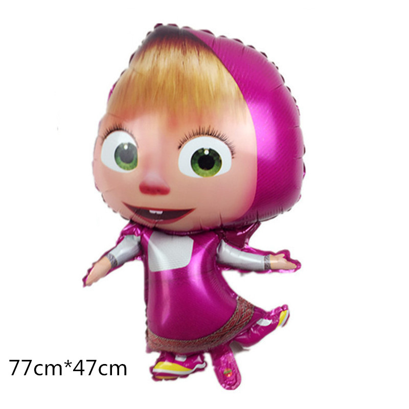 New Cartoon Girl Martha Bear Aluminum Balloon Children's Atmosphere Layout Festival Party Deployment and Decoration Balloon