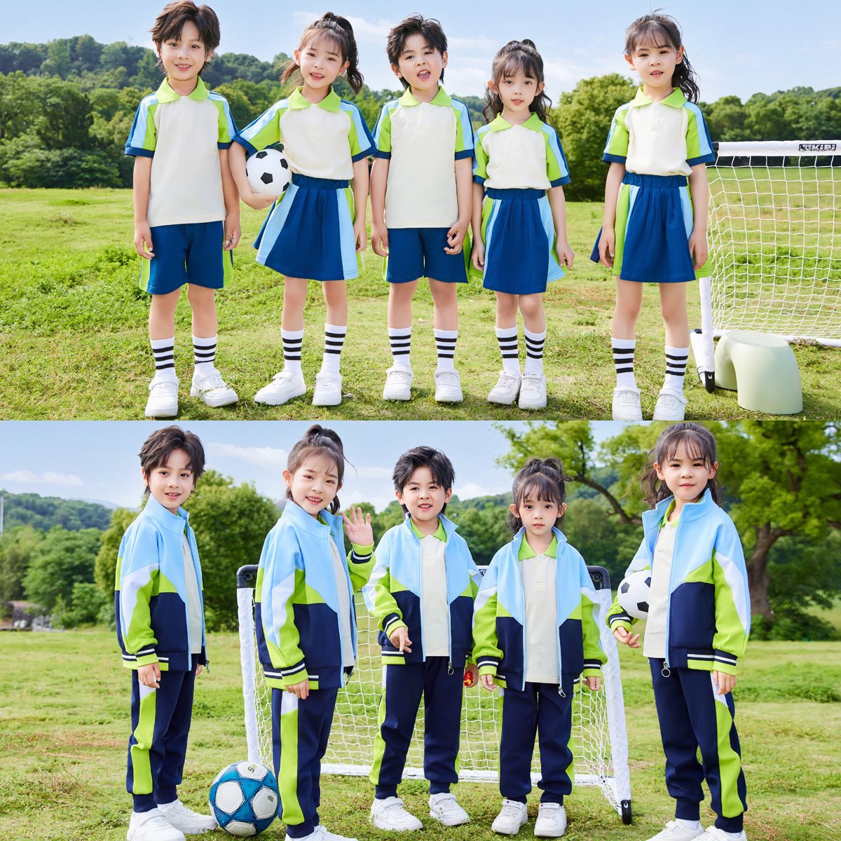 小学生校服一年级班服幼儿园园服夏季三冲锋衣四件春秋套装款黄色