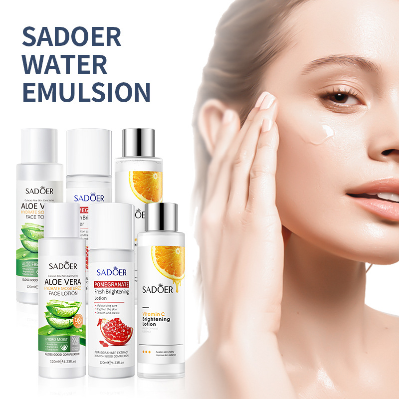 全英文水乳护肤品 sadoer芦荟石榴维c滋润水乳 跨境外贸工厂直销