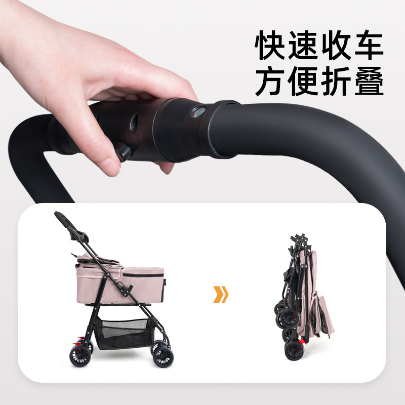 Pet Stroller Dog Walking Cat Teddy Trolley out Small and Medium-Sized Dog Trolley Portable Foldable Separation