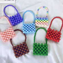 儿童串珠包零钱手工手提包 DIY材料包编织珍珠包包斜跨迷你小包