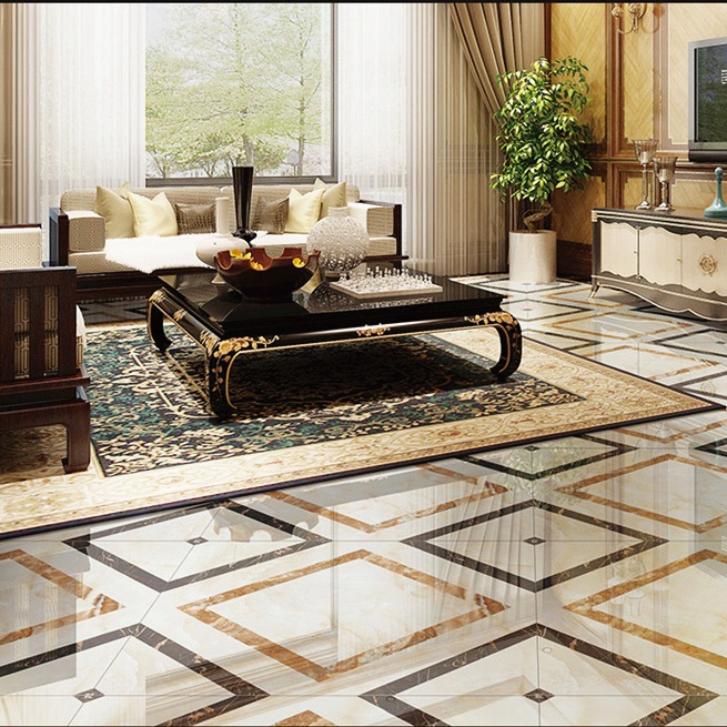 全抛釉客厅拼花砖800x800地板砖大厅瓷砖走道餐厅玄关地砖背景墙