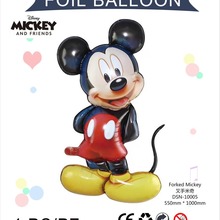 米奇米妮米老鼠米奇头站立卡通铝膜气球玩具派对生日 单卡独立包