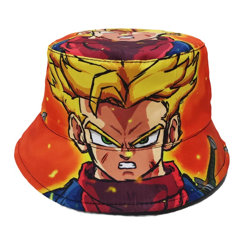 Cross-Border Sonic Children's Bucket Hat Spider-Man Cartoon Animation Super Mary Bucket Hat Dragon Ball Sun Hat