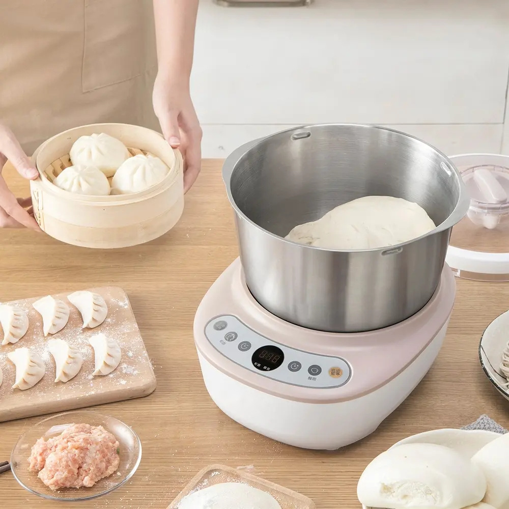 Household Small Kneading Machine Automatic Stainless Steel Stand Mixer Stirring Intelligent Constant Temperature Wake-up Hair Integrated Flour-Mixing Machine