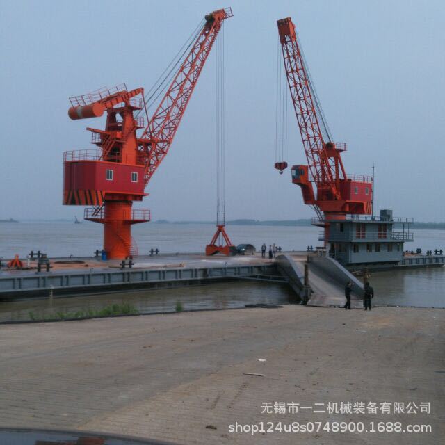 厂家供应固定船吊浮吊工程船吊趸船港口吊机过驳吊自航船吊抓斗吊