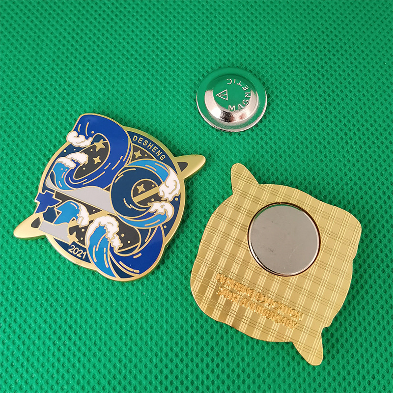 锌合金仿珐琅上色纪念徽章背面刻字徽章金属电镀压铸文创礼品徽章