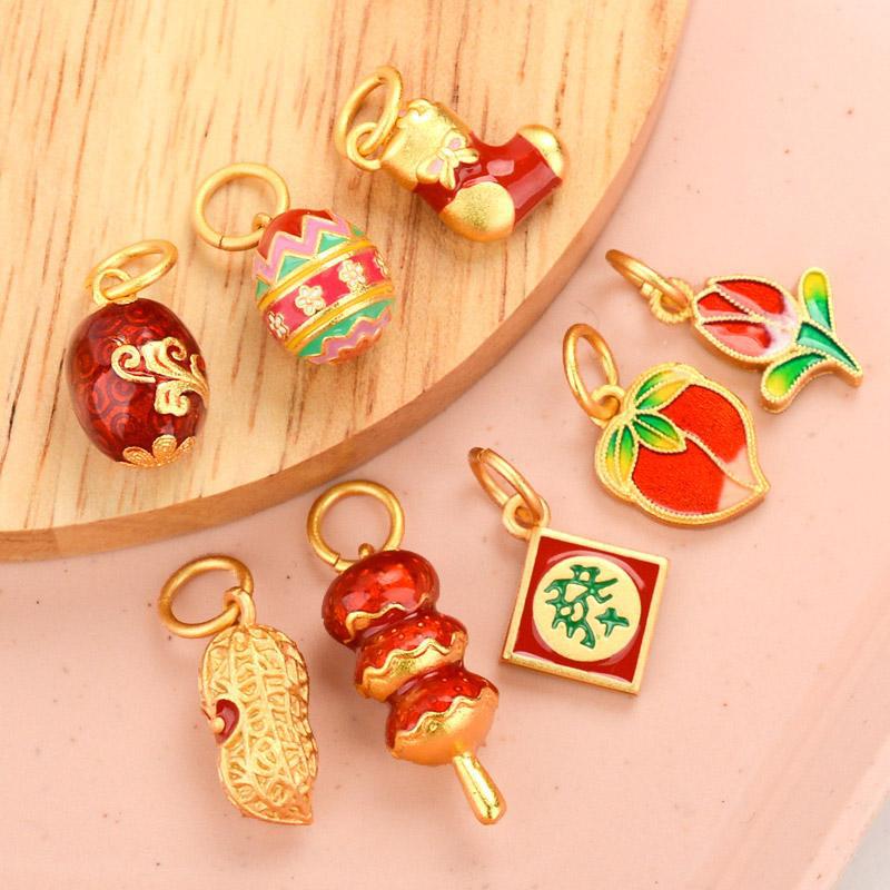 oar沙金小滴溜diy吊坠项链手链配珠手工串珠手串饰品隔珠烧蓝配件