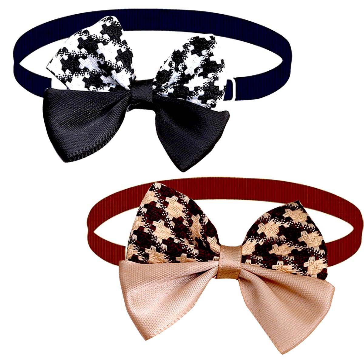 新款千鸟格双色拼宠物蝴蝶结猫咪狗狗宠物配饰 宠物领结项圈-阿里巴巴