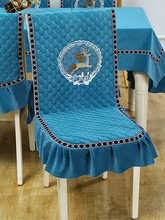 连体椅套椅子坐垫椅垫靠背一体防滑办公饭店通用绒布加厚餐椅垫罩