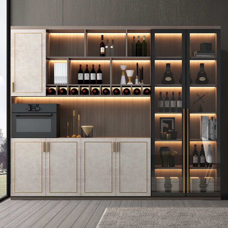 餐边靠墙酒柜展示储物柜 餐厅柜酒架现代简约置物柜定制