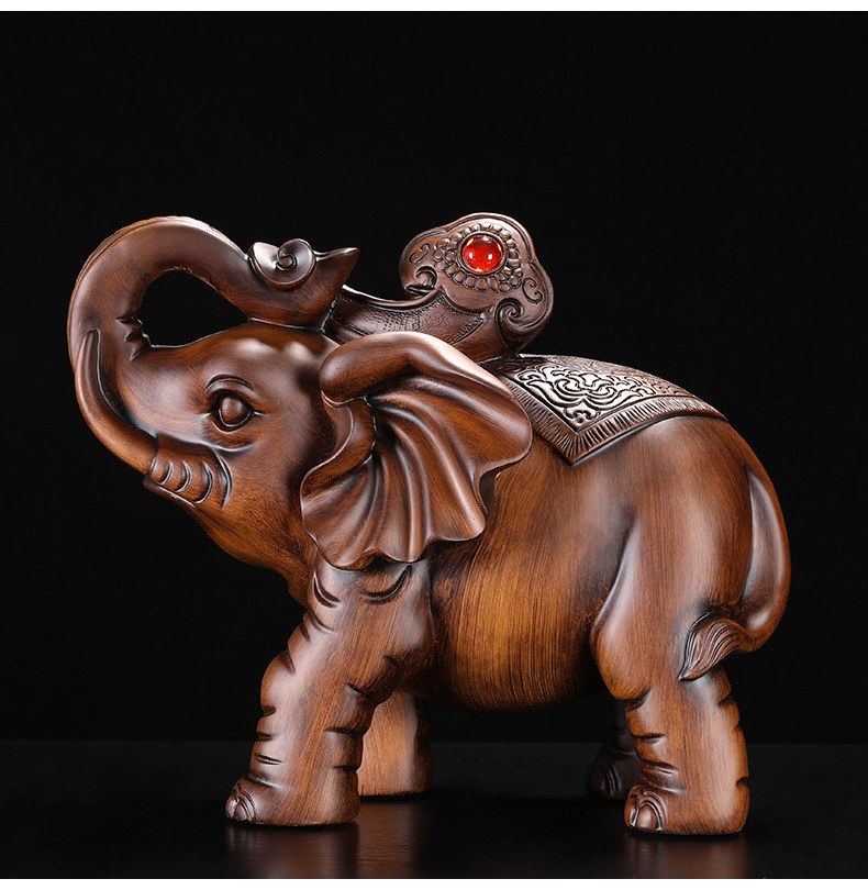 客厅中式招财母子大象吉祥摆件工艺品摆设 家居装饰礼品厂家批发