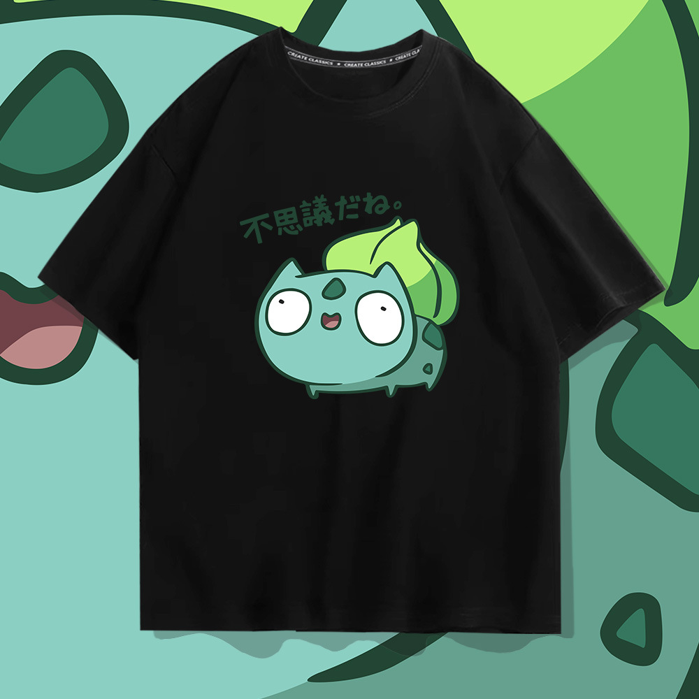 y神奇宝贝精灵宝可梦短袖t恤杰尼龟卡通2022新款宽松半袖纯棉印花