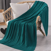 墨绿色沙发毯盖毯ins北欧风针织毛线床尾毯装饰搭巾午睡休闲毛毯