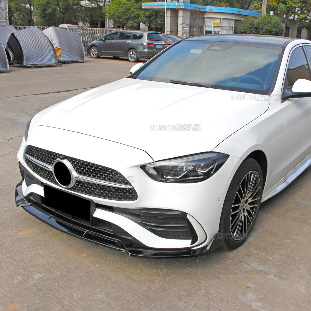 适用2022年新奔驰c级w206改装保险杠运动前铲前唇 c200 c260 c300