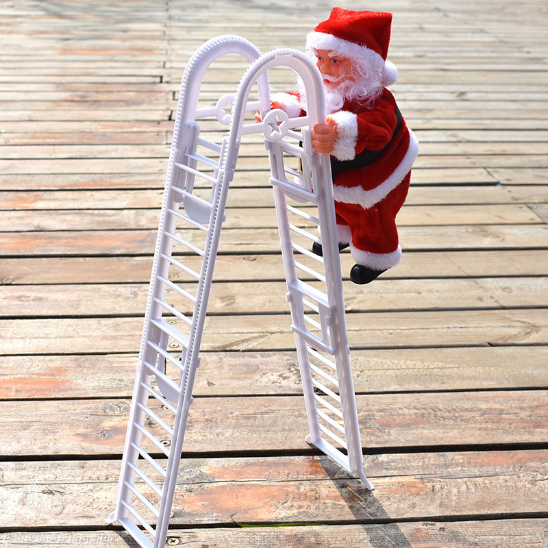 Double Ladder Electric Old Man Music Santa Claus Christmas Little Doll Children Gift Gift Toy Christmas Ornament