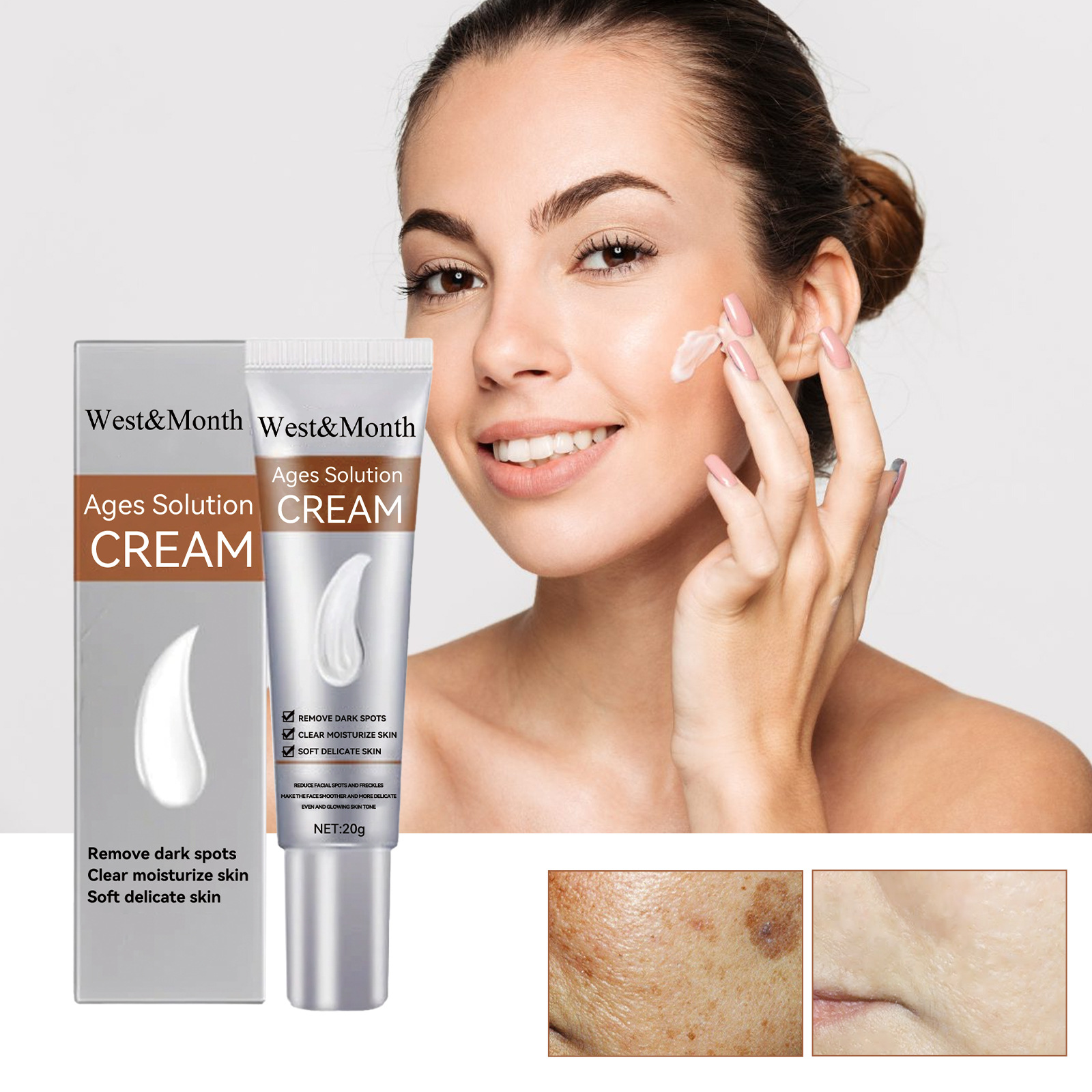 West & Month Anti-Aging Cream Moisturizing Hydrating Nourishing Skin Cream Skin Brightening and Fading Spots Cream