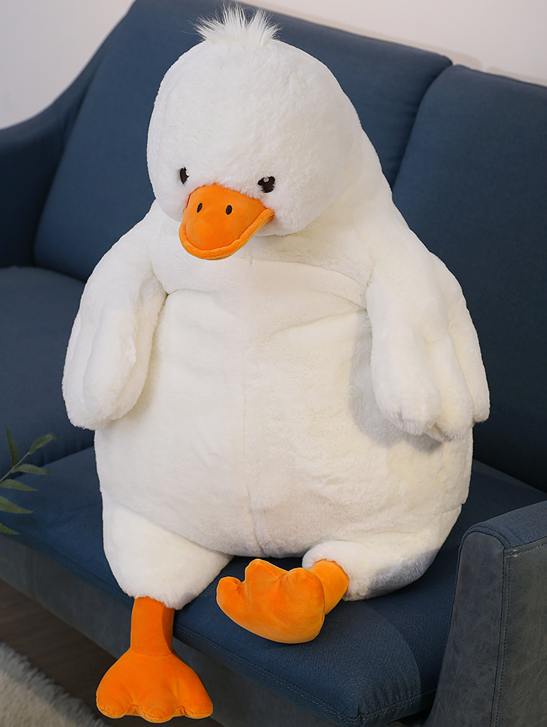 赛特慵懒鸭子抱枕大鹅玩偶毛绒玩具抱睡公仔大白鹅娃娃生日礼物