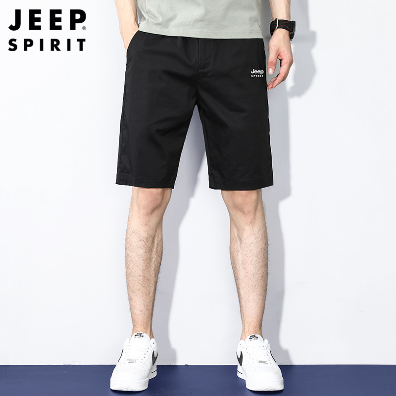 jeep spirit新款夏季男士工装短裤五分裤弹力宽松大码男装休闲短
