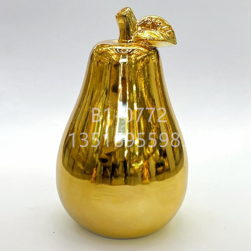 Jinbao Vase Factory Wholesale Modern Minimalist Gold-Plated Craft Ornaments Pear round Apple Decorations