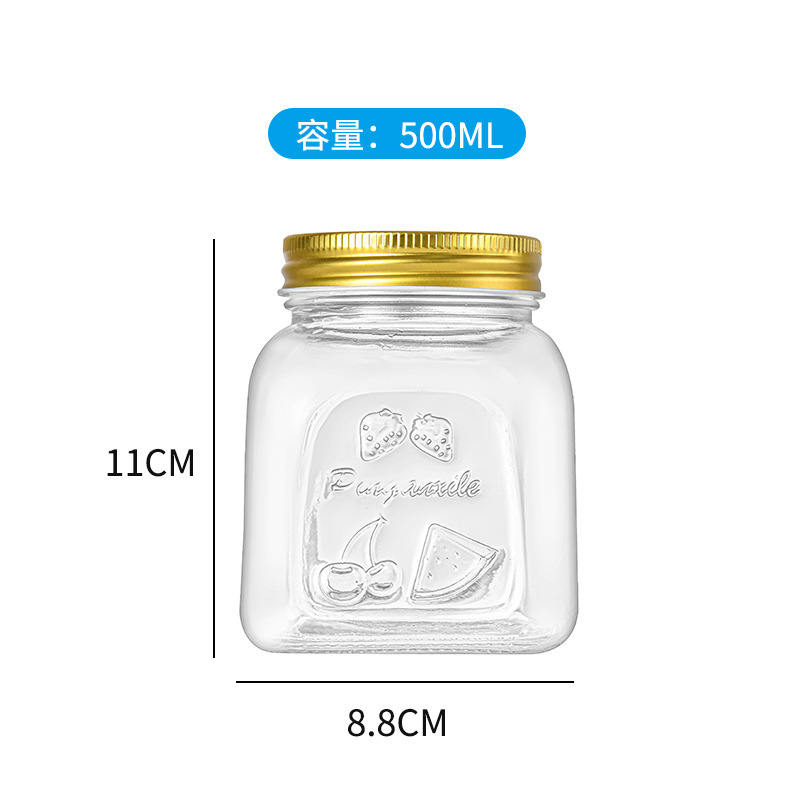 Wholesale Transparent Glass Sealed Can Thick Storage Tank Cans Salad Sauce Bottle Snack Grains Storage Tank