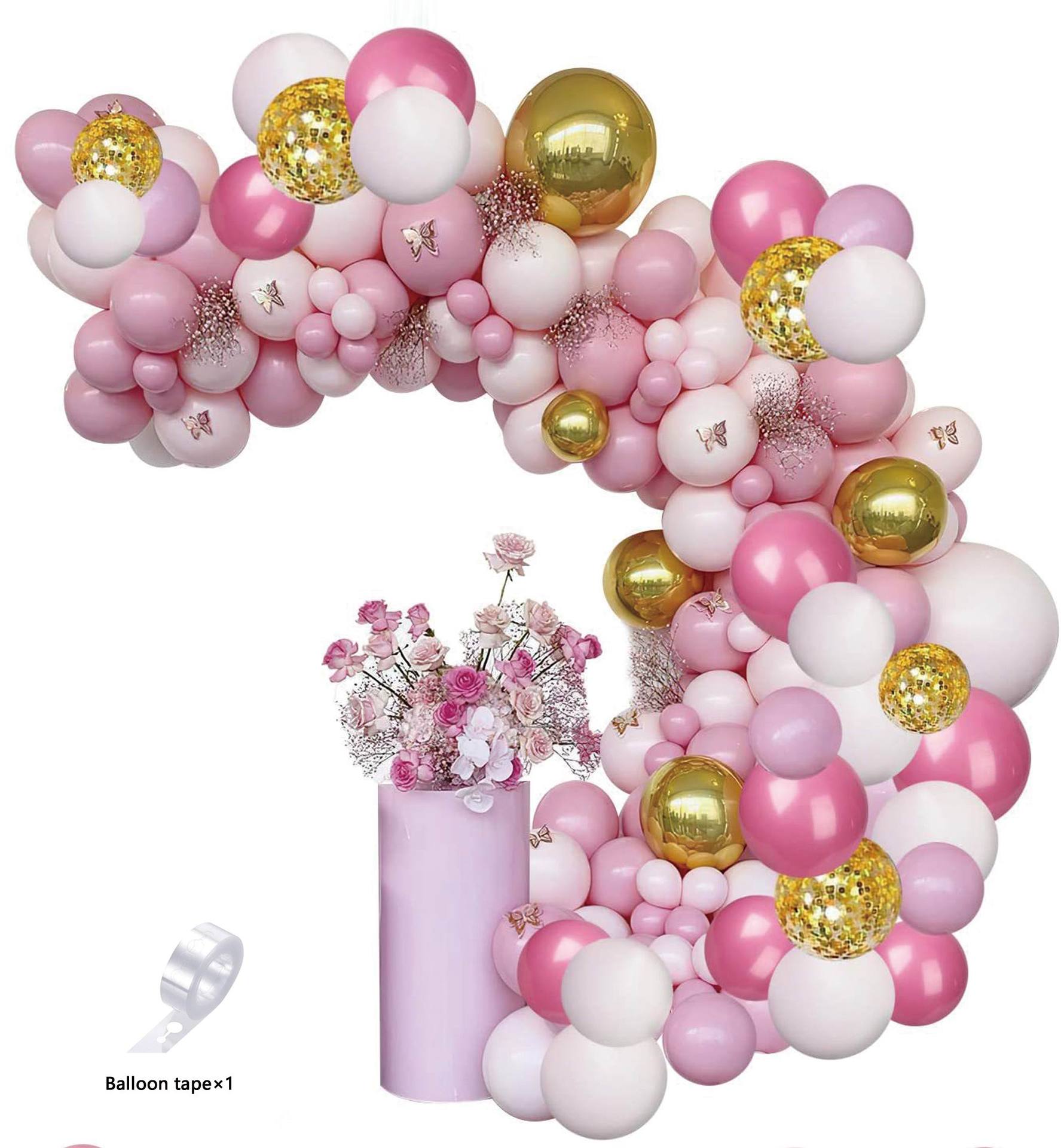 Birthday Decoration Wedding Party Deployment and Decoration Rubber Balloons Thickened Macaron Balloon Set Balloon Chain Background