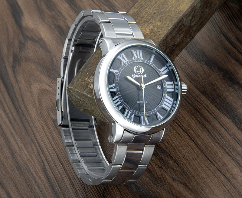 古驼休闲男士石英手表大罗马数字石英表男单日历石英表礼品表批发