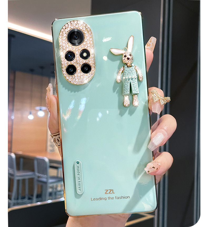 适用华为nova8手机壳潮牌nova8pro硅胶手机套水钻卡通可爱兔子