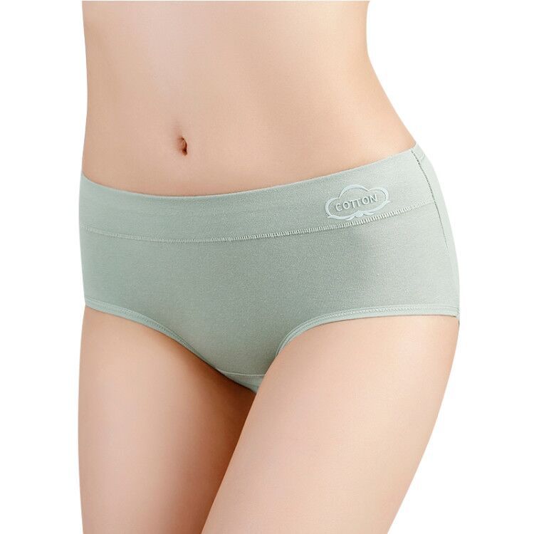 Graphene Women's Underwear Mid-Waist Purified Cotton Underwear Women's Printed Cotton Mid Waist Underwear Factory Wholesale