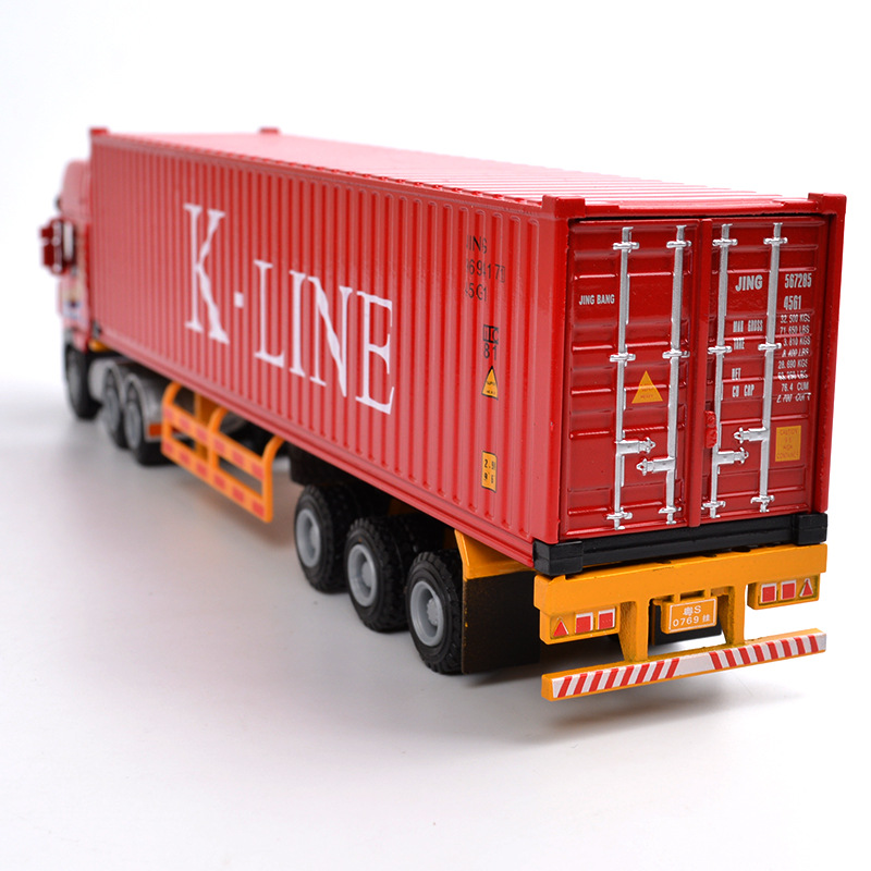 精邦1:50合金集装箱半挂货柜车模型仿真合金重型大卡车拖头玩具