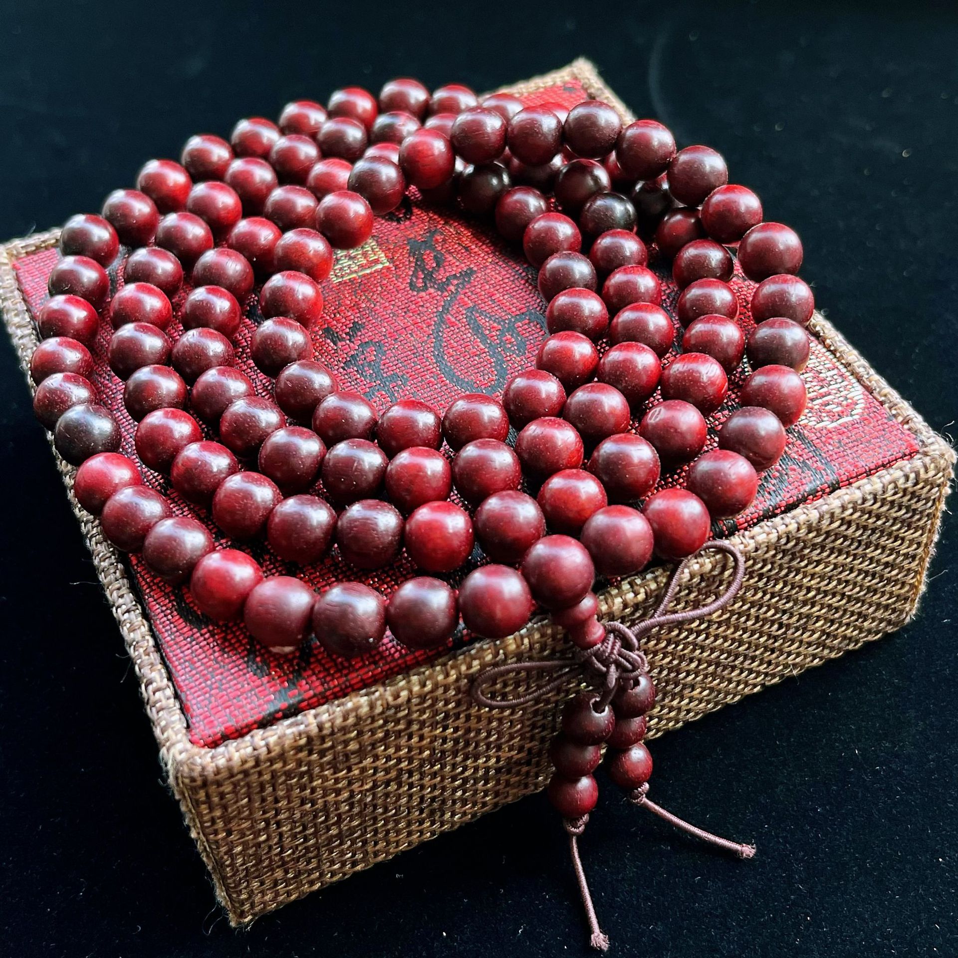 ethnic style red sandalwood bracelet rosary 108 red sandalwood bracelet old materials high density buddha beads wooden men and women bracelet wholesale