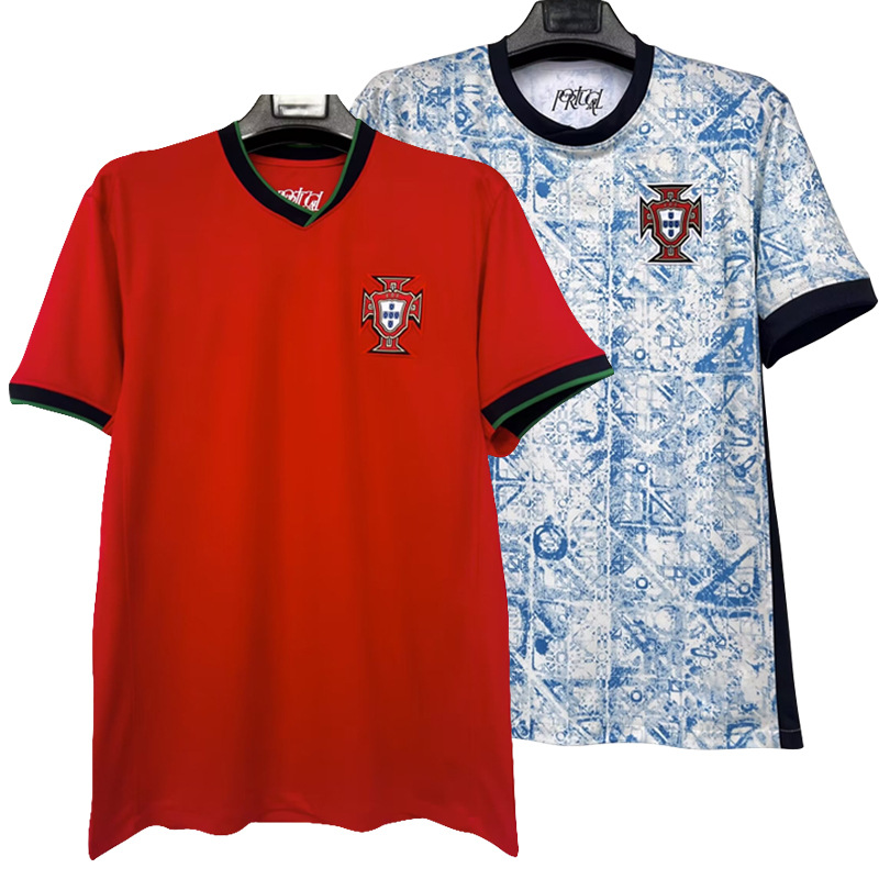 新款欧洲杯葡萄牙球衣7号c罗主客场球迷版短袖足球上衣-阿里巴巴