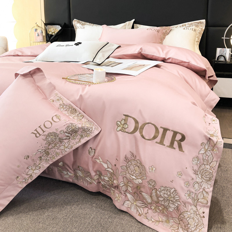 中国风双层纱百福四件套色织全棉精梳棉套件纱结婚母婴婚庆爆款