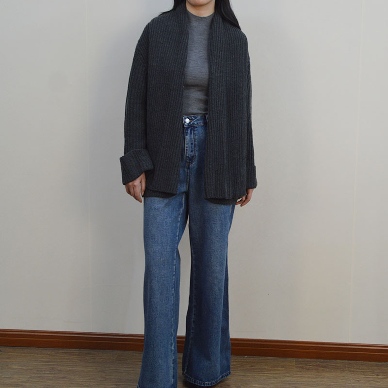 批发开衫毛衣慵懒风外套2025秋冬新款宽松休闲针织衫纯色上衣女装