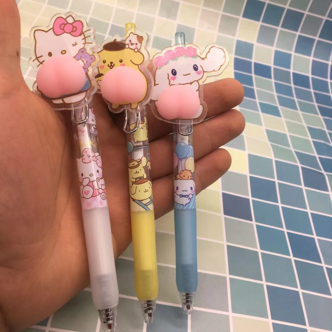 外贸布丁狗减压pp中性笔可爱卡通玉桂狗库洛米捏捏乐解压写字笔批