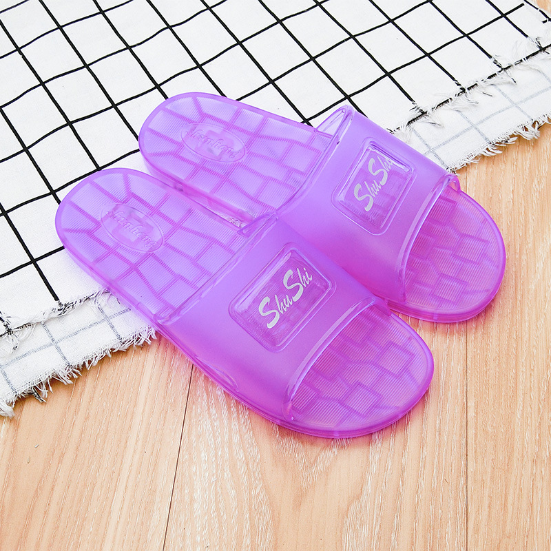 Crystal Jelly Transparent Slippers Men's and Women's Summer Bathroom Bath Home Indoor and Outdoor Slippers Bath Hotel Wholesale