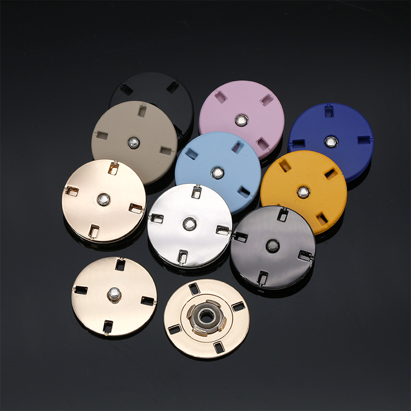 Female Buckle Buckle Overcoat and Trench Coat Hand Sewing Button Invisible Anti-Exposure Buckle round Snap Button Color Metal Snap Button
