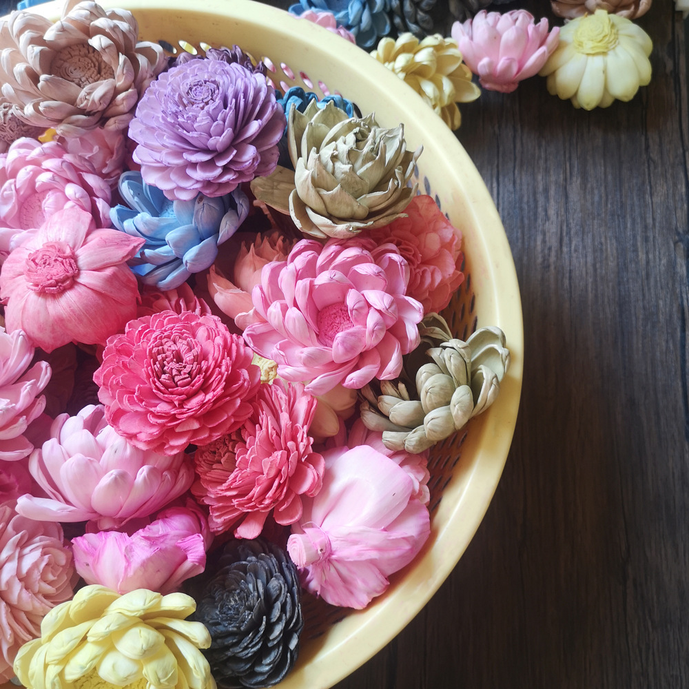 少量现货染色通草花大朵通草花家居装饰插花混装花型颜色随机