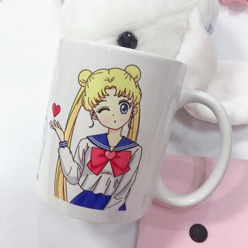 可爱日系动漫卡通美少女战士周边马克杯可爱原宿水杯少女心杯子萌