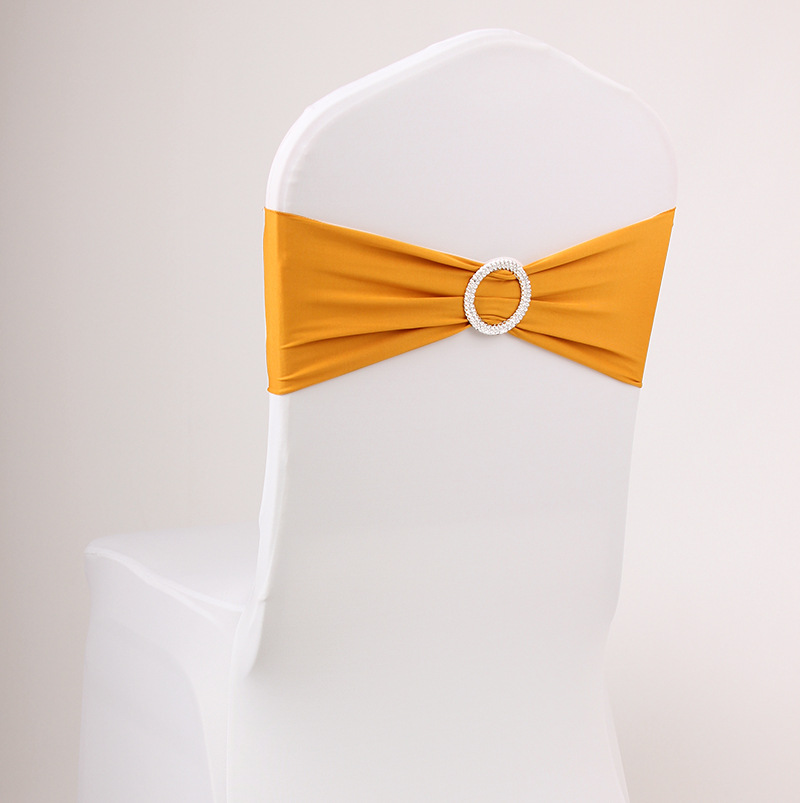 椅背蝴蝶结免系式弹力箍带酒店椅套椅子套装饰婚庆宴会椅背花绷带