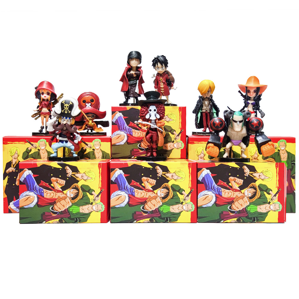 红衣海贼王盲盒 路飞 索隆 乔巴 山治 娜美 艾斯萨博手办摆件礼品