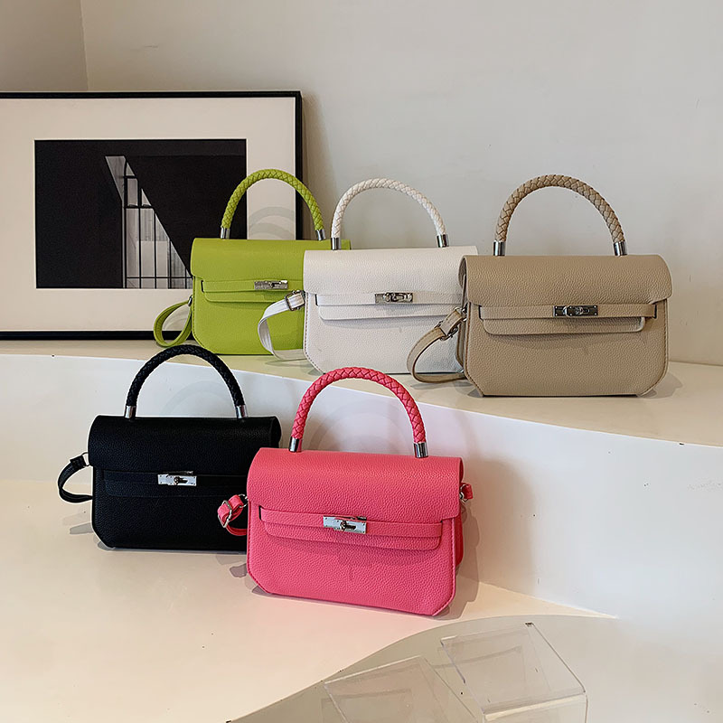 斜挎包时尚凯莉包包女2024新款洋气感荔枝纹手提包小众质感单肩包